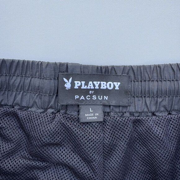 Playboy by PacSun Sweatpants Women Large Black Mesh Lining Track Pants Y2K 200s - Picture 4 of 15